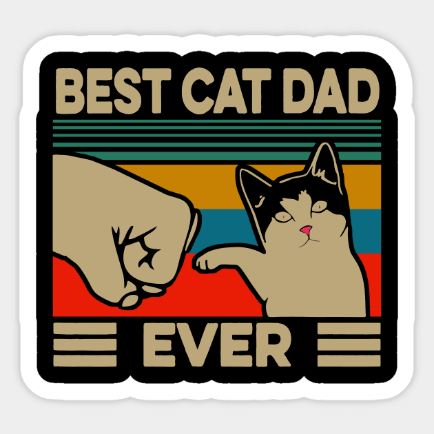 Vintage Best Cat Dad Ever Sticker by karascom